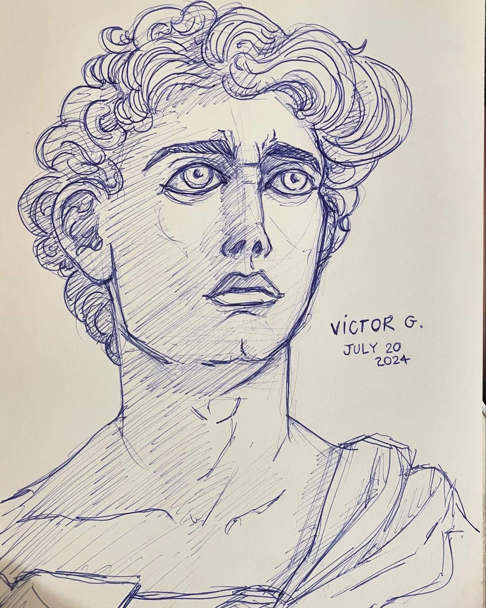 Blue Pen Portrait